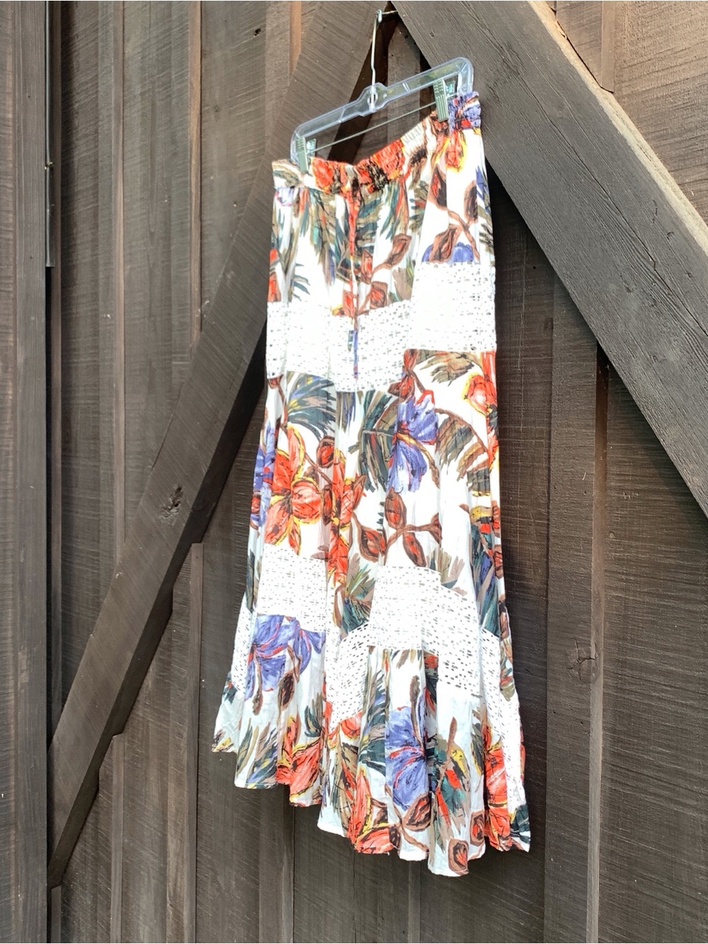 Silverstream Floral Boho Maxi Skirt Crochet Lace Cotton One Size Festival - Picture 6 of 16